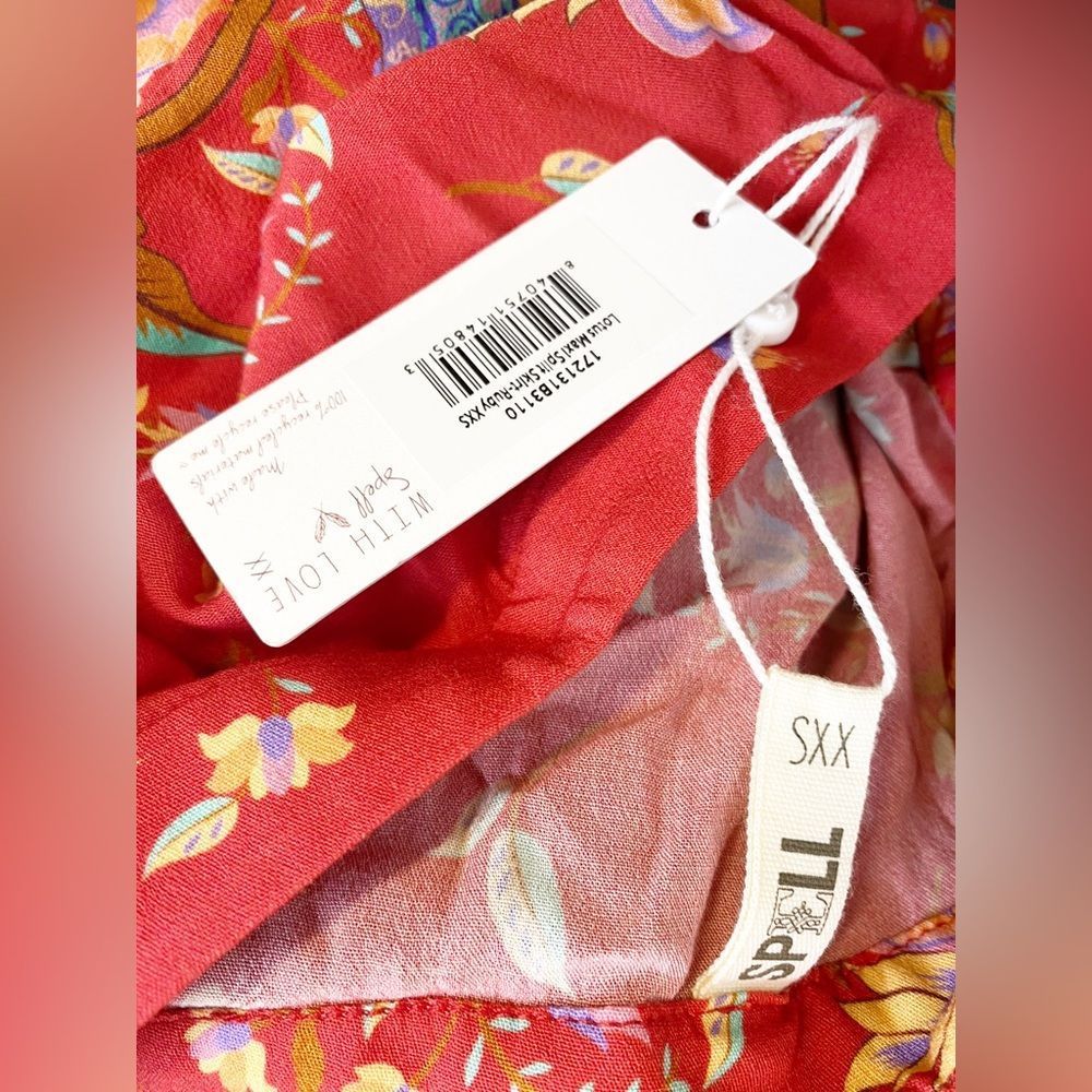 Spell & The Gypsy NWT Lotus Maxi Split Skirt in Ruby XXS - Picture 7 of 8
